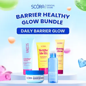 [Pre-Order] SCORA Barrier Healthy Glow Bundle: SCORA 5% D-Panthenol Barrier Water Gel Moisturizer 40ML + SCORA D-Panthenol Gentle Low pH Cleanser 100ml + SCORA Phytobright Milky Toner 80 ML + SCORA Bright Me Up Sunscreen 40 ml