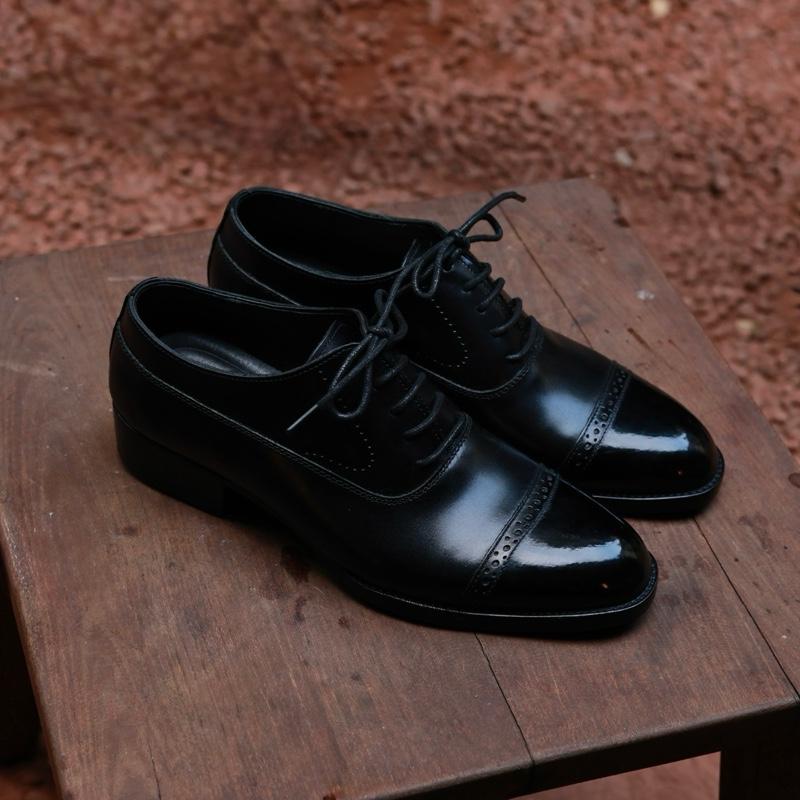 Giày OXFORD Captoe Auric - Da bò ý cao cấp - Đế phíp dán vibram chống trơn trượt