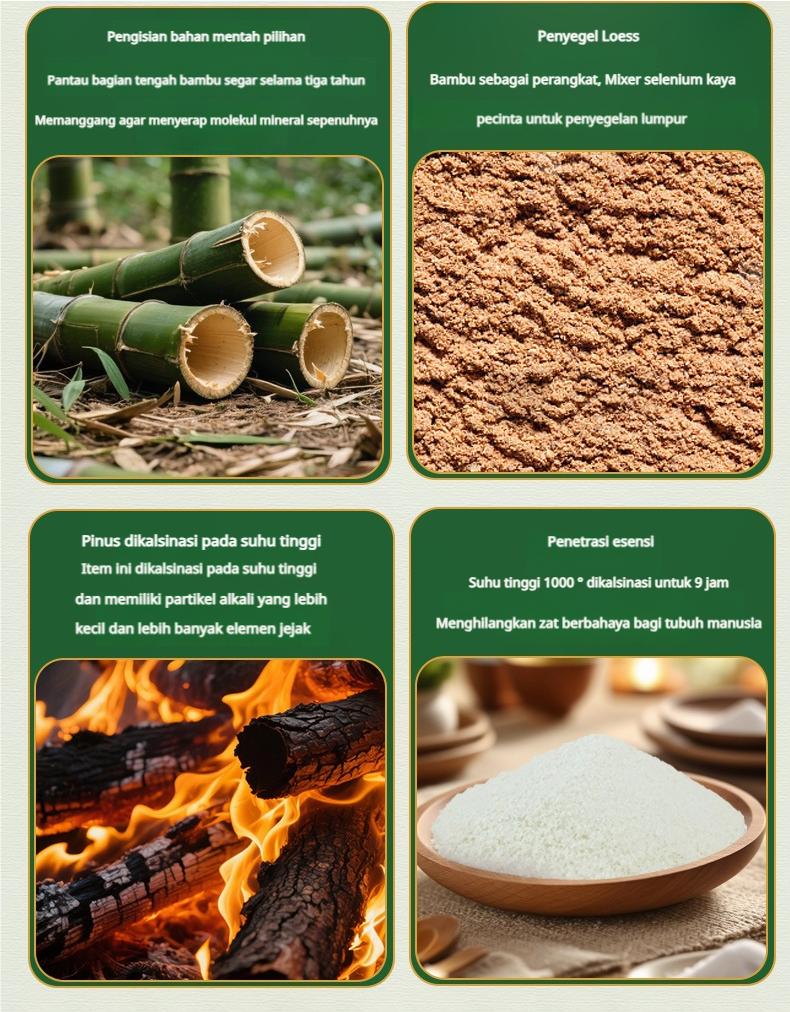 Garam Bambu Panggang Tradisional 800°C, Alami, 0 Aditif, Meningkatkan Rasa dan Kesegaran, Tanpa Zat Anti-penggumpalan, 265g, Cocok untuk Penggunaan di Rumah oleh Usia Menengah dan Lanjut