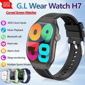 สมาร์ทวอทช์, G.L, H7 PRO, หน้าจอโค้ง, หน้าจอขนาดใหญ่ 2.01 นิ้ว, หน้าปัดแบบไดนามิก, IPS สีสูง, การวัดอัตราการเต้นของหัวใจและออกซิเจนในเลือด, นาฬิกาปลุก, นาฬิกาจับเวลา, การโทรด้วยบลูทูธ, ตัวบ่งชี้หน้าจอปิด, การตรวจสอบการนอนหลับอัจฉริยะ, โหมดกีฬาหลายโหมด