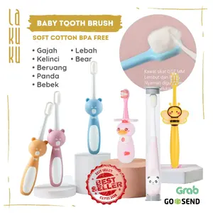Sikat gigi bayi anak balita - Baby Tooth Brush bulu sikat lembut dan aman kelinci gajah panda