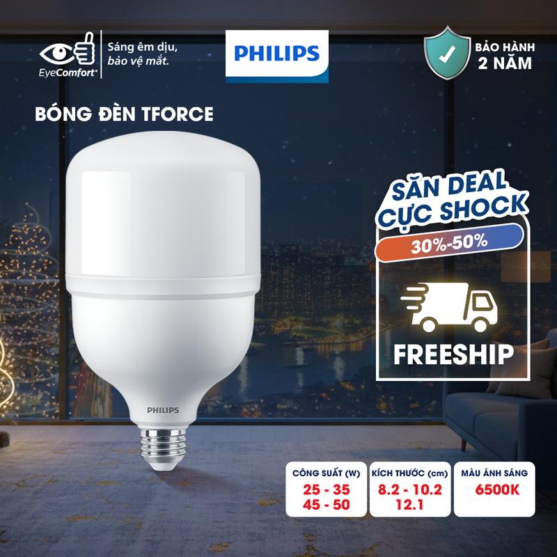Bóng đèn LED PHILIPS trụ TForce siêu sáng 50W - Ánh sáng trắng 6500K 01 bóng