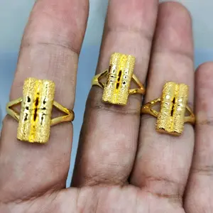 Cincin Bambu Tifa Papua Lapis Emas Kuning