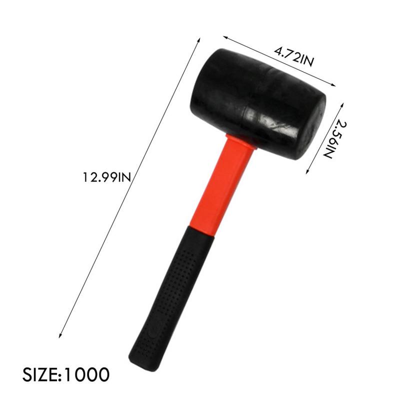 Product Introduction of Hi-Spec Heavy Duty Mallet Rubber Hammer 8/12/16/24oz Professional Floor Ceramic Tile Installation Fiberglass Hammer Hand Tools 11