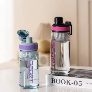 Botol Minum Bening Portable Sport Sekolah Olahraga Kantor Kapasitas 630ml Bpa Free