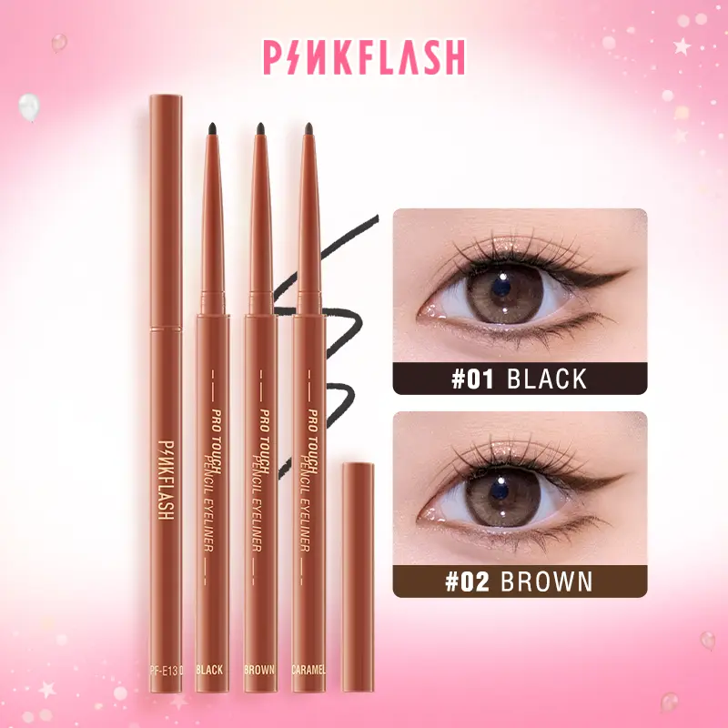 [Official] PINKFLASH#InfallibleLine Hyperfine Smooth Gel Eyeliner High Pigmented Multiple Colors Smudge-proof Breakup-proof Waterproof Long-lasting 0