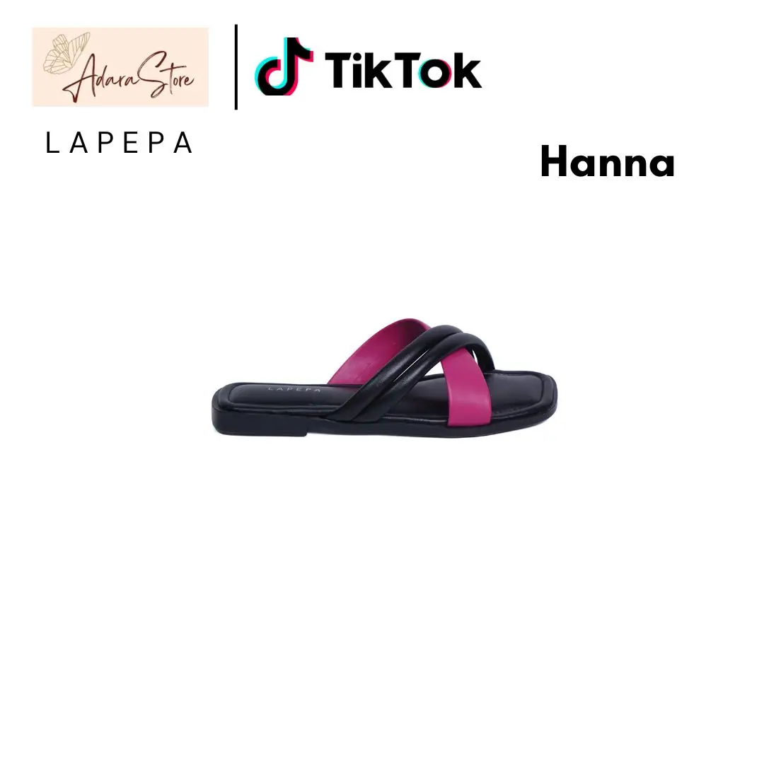 Lapepa HANNA Sandal Wanita Teplek Model Tali Silangan Sendal Cewek Casual Tatakan Empuk Tanpa Hak Size 36-40Kekinian