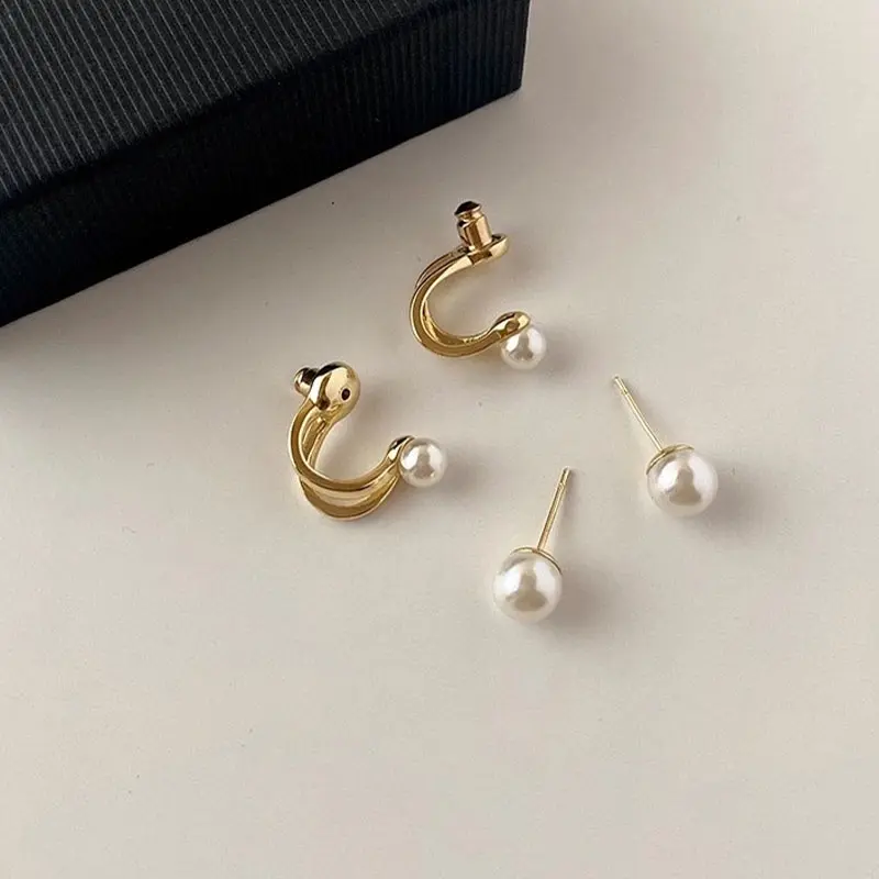 COD❤️Anting Mutiara Pearl Trendy Niche Design Temperament Light Luxury High-end Earrings-A.one 1