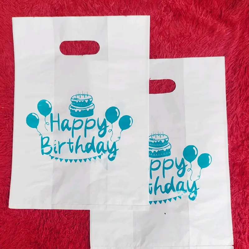 Kantong Plastik Ulang Tahun Isi 50pcs Nasi Box, Kantong Plastik Happy Birthday, Kantong Snack Ultah, Plastik Snack 8