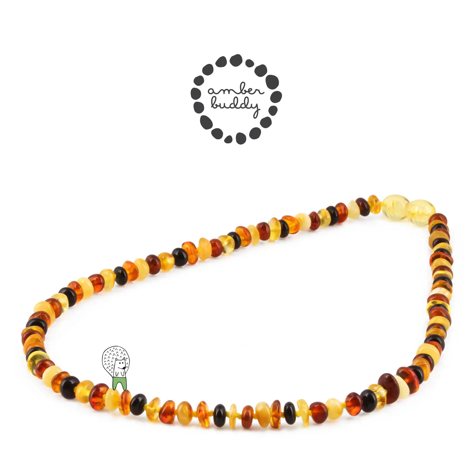 Amber Buddy | XR532M1 Kalung Amber Anak Multicolour Yellow Glossy - 38cm Junior