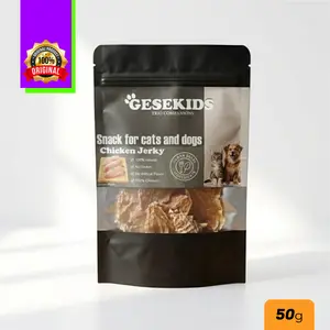 CHICKEN JERKY 50gr Snack Anjing dan Kucing 100% Daging Pilihan Rendah Lemak Tanpa Bahan Berbahaya Cocok untuk Semua Ras dan Usia