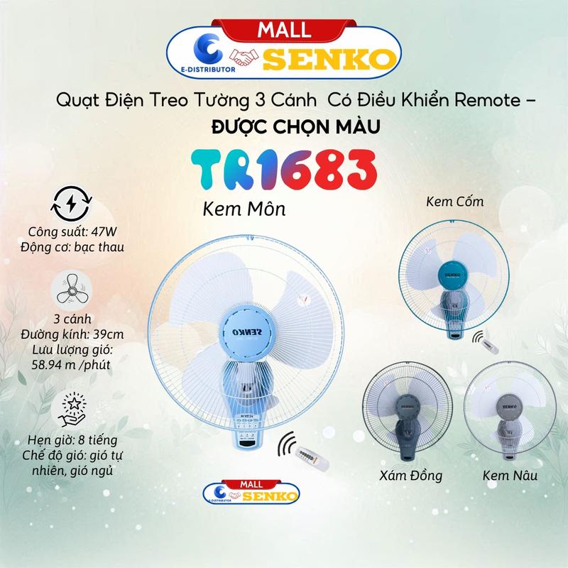   HỎA TỐC  Quạt Treo Remote SENKO TR1683   TR1628  Có Remote  - Hàng Chính Hãng - Bảo Hành 24 Tháng Fan quatdien 
