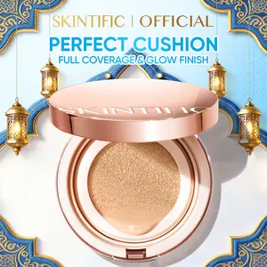SKINTIFIC Air Cushion 11ml | High Coverage Poreless & Flawless BB/CC Foundation SPF35 PA++++, Long-Lasting, Oil Control, Sweatproof, Day & Night Makeup Base untuk Semua Jenis Kulit, Concealer, Wajah, Waterproof