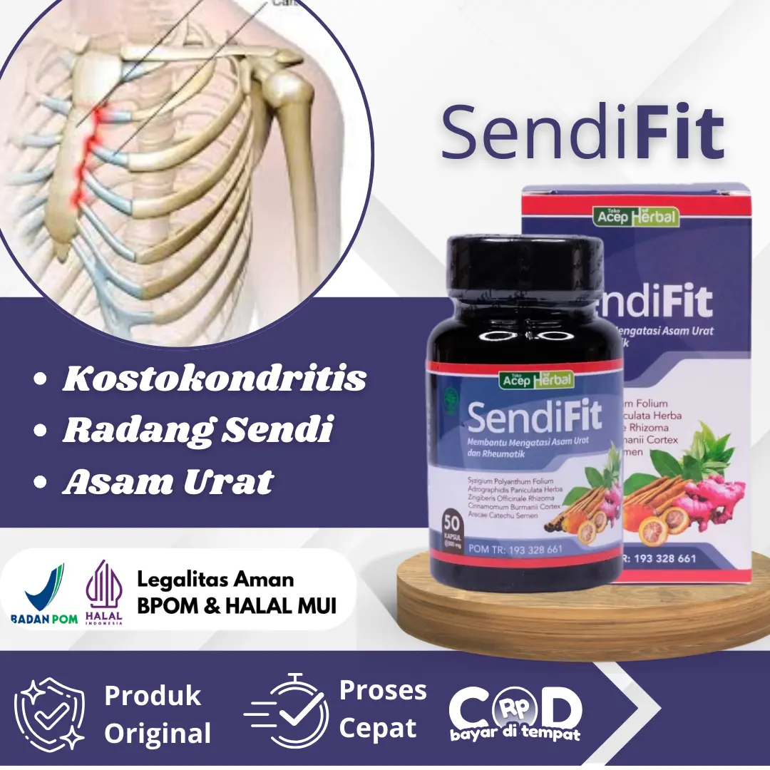 Suplemen Untuk Kostokondritis, Radang Tulang Rawan Dada, Nyeri Dada, Sakit Tulang Rusuk, Dada Ngilu Linu, Sakit Dada Kanan, Sakit Dada Kiri & tengah Dengan SendiFit