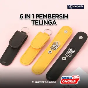 Alat Pembersih Telinga Set 6 IN 1 | Ear Wax Pouch Picker 1 Set 6 Pcs | Paket Korek Kuping Stainless Steel