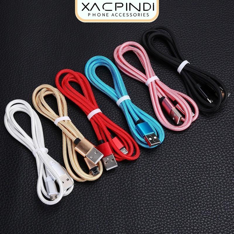 Dây sạc SS đầu micro , cáp sạc dài 80cm + 1.2m + 1.5m và 3m dây dù
