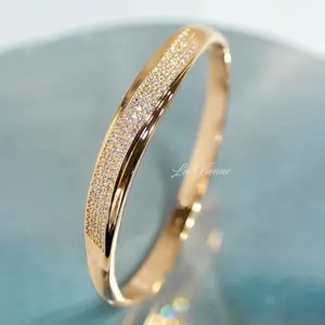 Gelang Bangkok Emas Asli Gelang Titanium Anti Karat Wanita Emas Muda Berlian Desain Klasik Korean Style Free Box