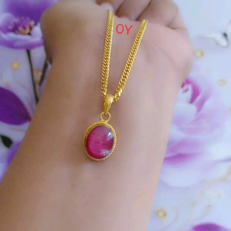 Kalung liontin ungu lapis emas  Liontin 1