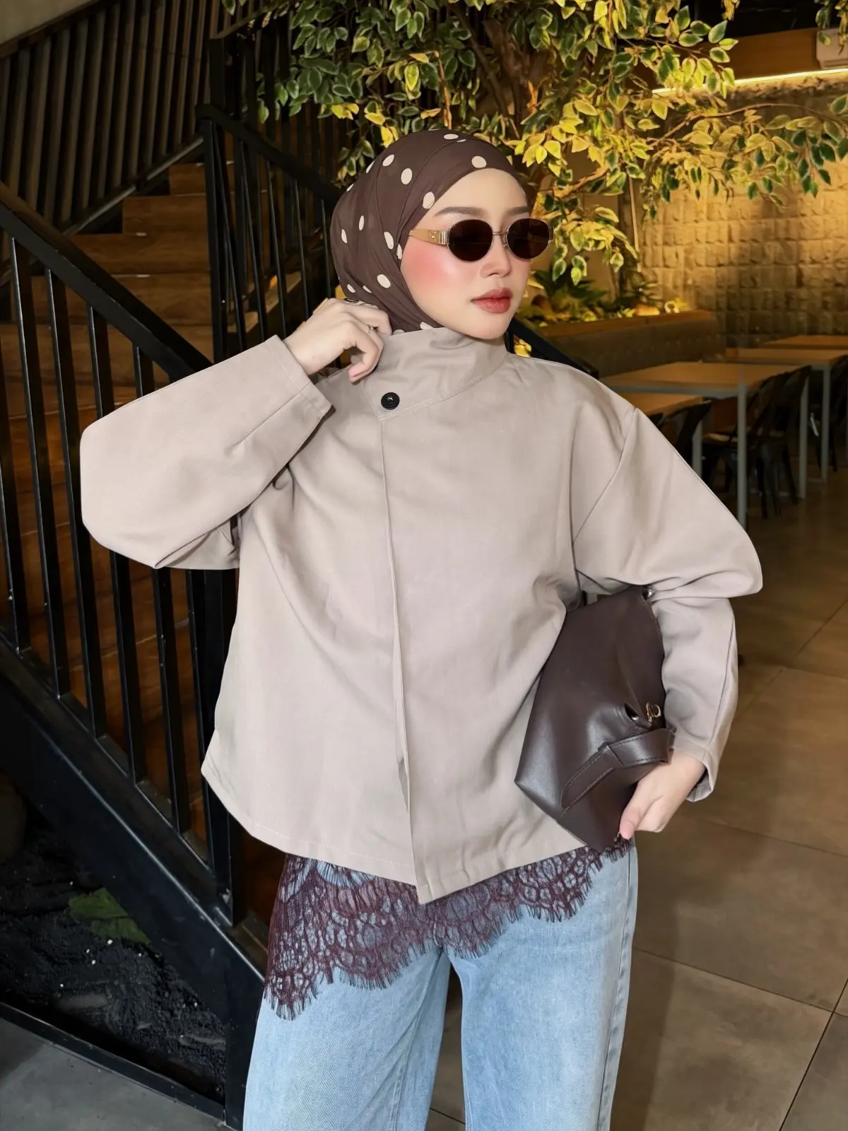 LUCY BARREL OUTER WANITA ATASAN WANITA OUTER HIGH NECK STYLISH & CASUAL