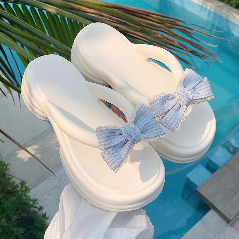 Dép Lê Nơ Dễ Thương XIXITIAO Dành Cho Nữ Thời Trang Mùa Hè Thích Hợp Cho Cả Ở Nhà Và Ngoài Trời Dép Xỏ Ngón Đi Biển Đế Mềm Chống Trượt Đế Dày Có 3 Màu Cỡ 36-41