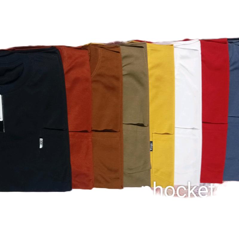4pcs 100rb kaos poket kaos kantong depan kaos pria wanita Variasi Oblong Polos Baju 6