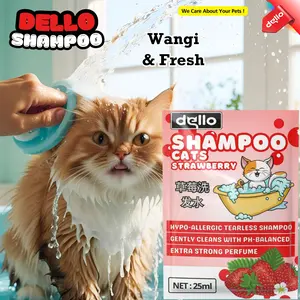Shampo Kucing Aroma Strawberry Conditioner untuk Bulu Kusam, Bulu Rusak, Bulu Kering dan Bulu Rontok DELLO FOR CATS
