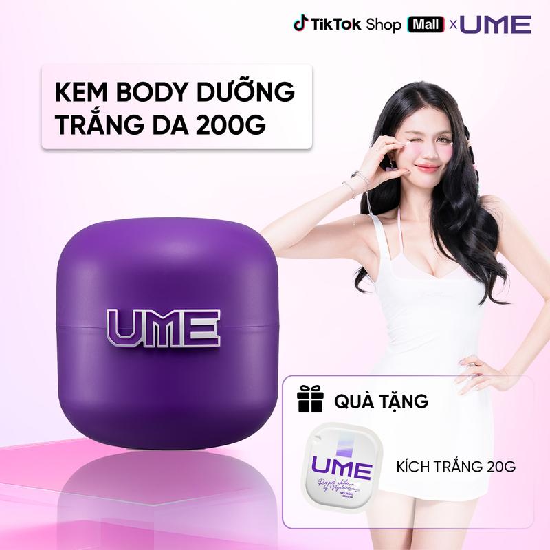 Kem Dưỡng Trắng Body UME Cấp Ẩm Mịn Màng Hỗ Trợ Mờ Thâm Chống Nắng Salicylic Acid & Niacinamide Giảm Thâm Chống Nắng Dưỡng Trắng Da 200g