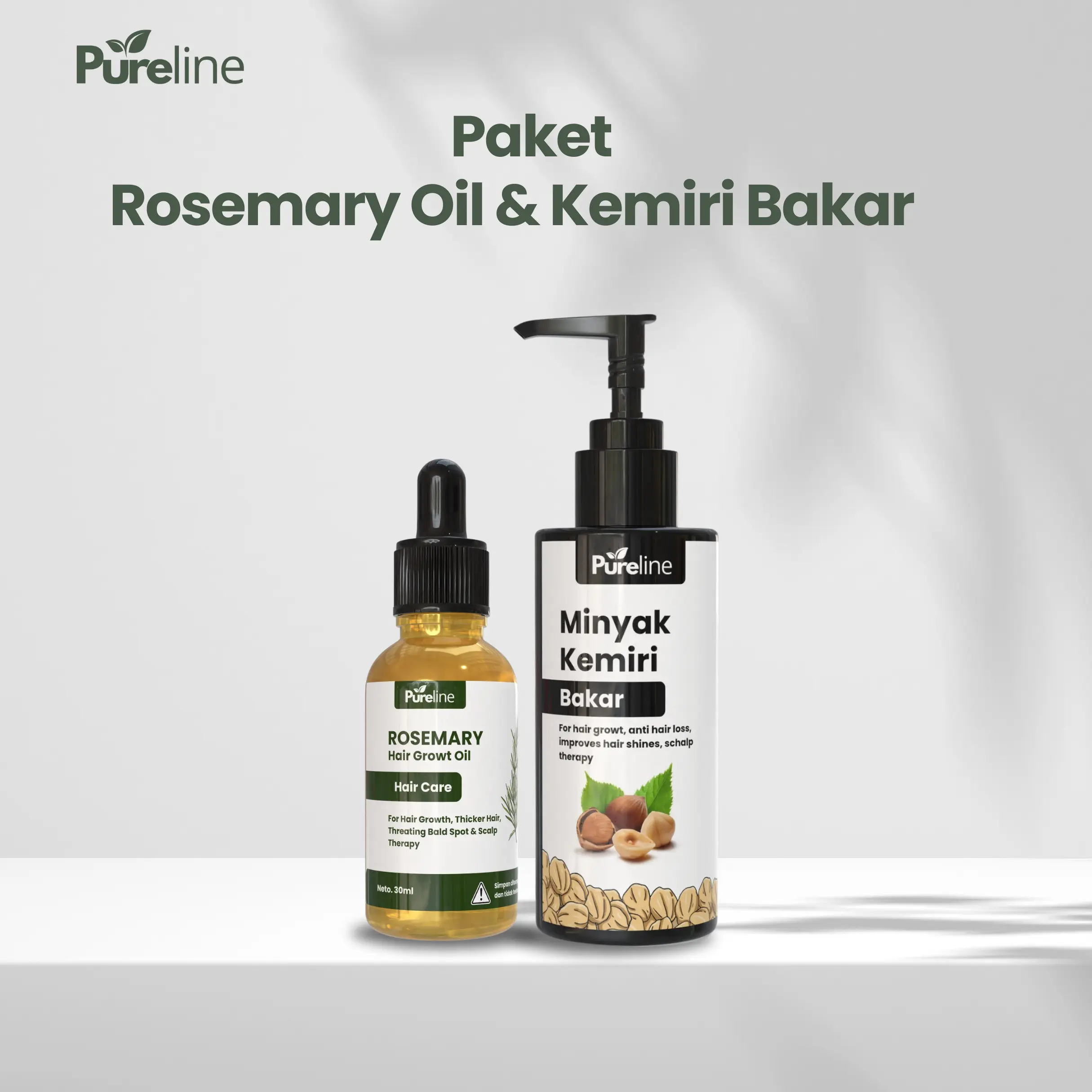 Pureline - Paket Rosemary Oil & Minyak Kemiri Bakar