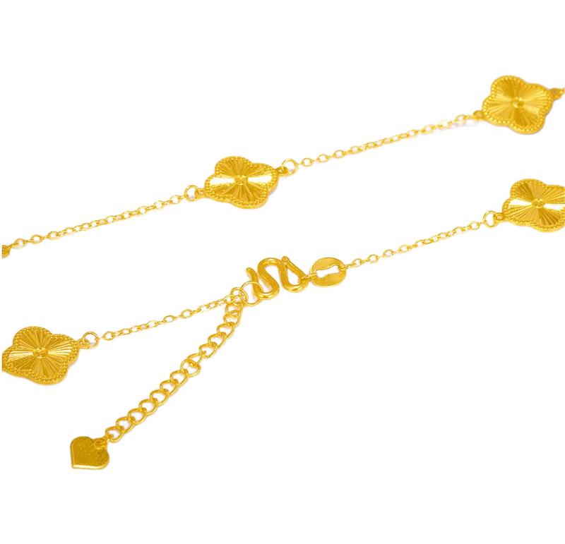 【Chow Tai Seng】Au999 Pure Gold 24K Clover Shining 5G Jewelry Set 1