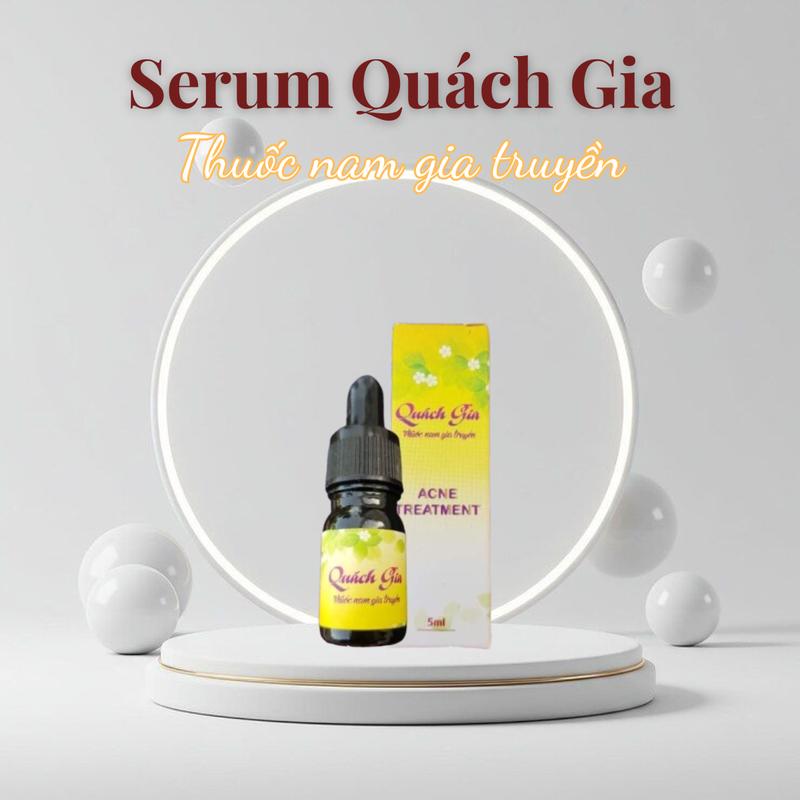 Quách Gia - Serum Giảm Mụn Trắng Da 5ml - Thuốc Nam Gia Truyền Làm Sạch Mụn & Đều Màu Da - Kiềm Dầu & Lấy Sạch Nhân Mụn - Từ Thảo Dược Tự Nhiên