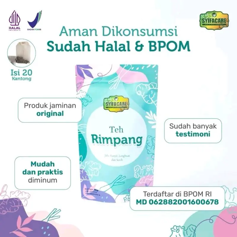 READY TEH RIMPANG SYIFACARE - minuman herbal rempah jahe kunyit lengkuas sereh - BPOM & HALAL Tea Instan 2