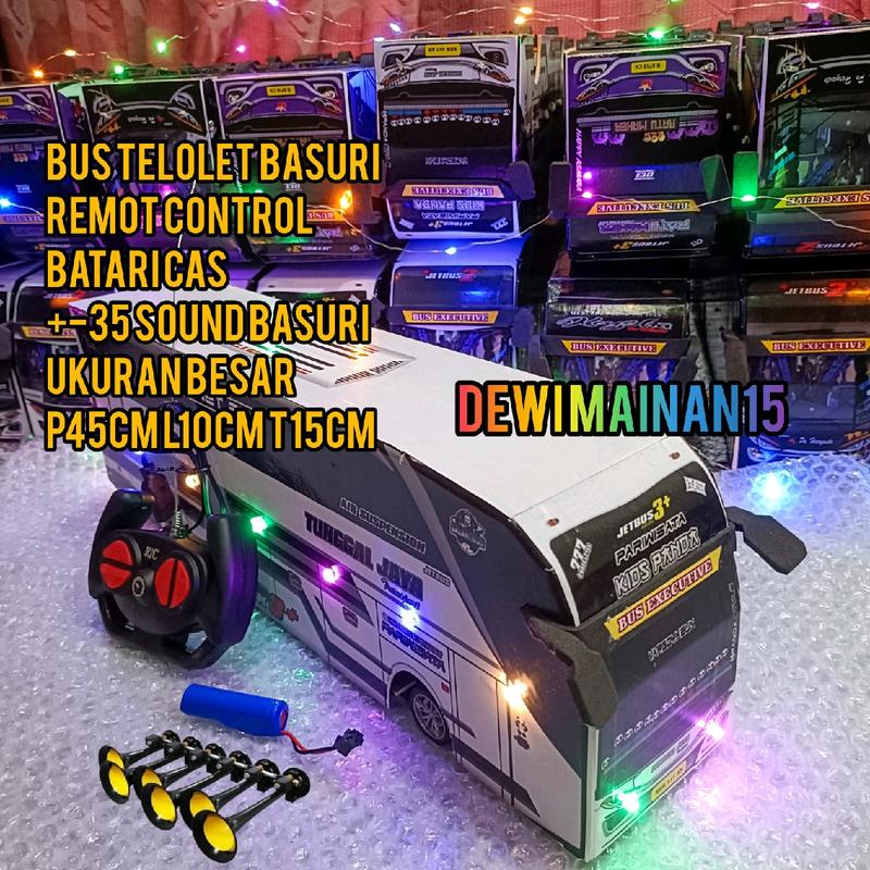 Mainan bus Telolet remot control kids panda jb3 full asesoris lampu 1