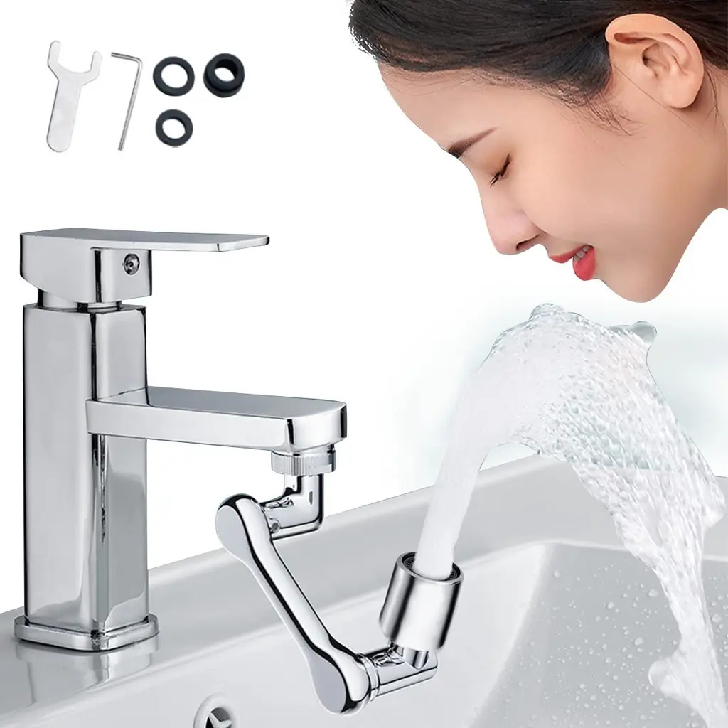 1080 Rotating Faucet Aerator Universal Splash Filter Faucet 1080 Degree Big Angle Swivel Faucet Extender Aerator