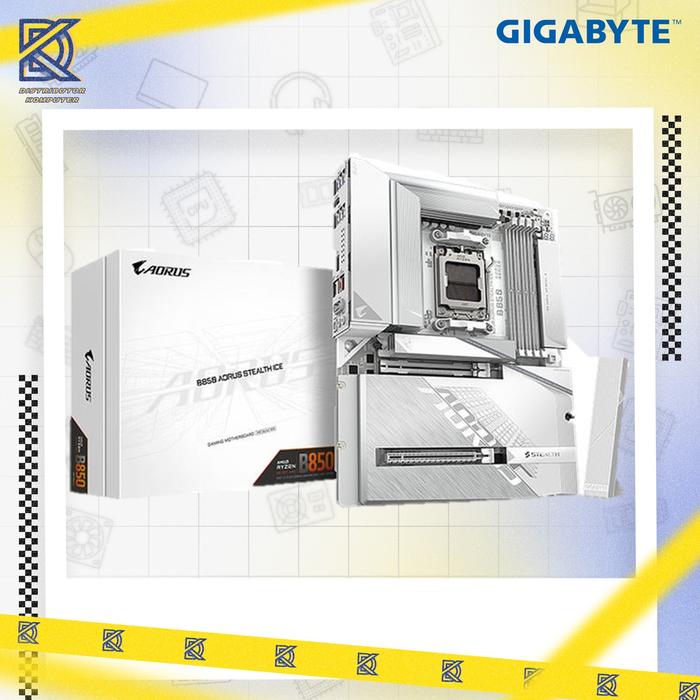 Gambar GIGABYTE MOTHERBOARD B850 AORUS STEALTH ICE (AM5, AMD B850, DDR5, USB3.2 Type-C, SATA3) dari distributorkomputer Kota Administrasi Jakarta Pusat Tokopedia