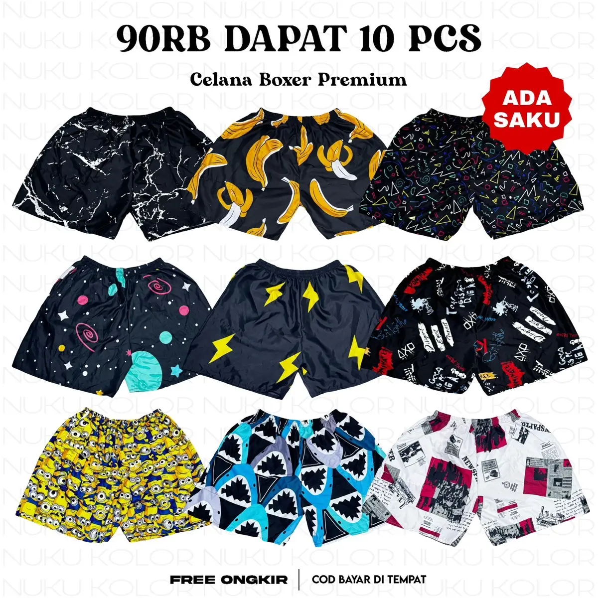 Promo Paket 30rb dapet 3pcs Celana Boxer Motif Viral Muat Sampai bb 75kg Motif Shorts Dewasa Allsize Katun Santai Nyaman Lembut Celana Pendek Unisex