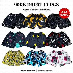 Promo Paket 30rb dapet 3pcs Celana Boxer Motif Viral Muat Sampai bb 75kg Motif Shorts Dewasa Allsize Katun Santai Nyaman Lembut Celana Pendek Unisex