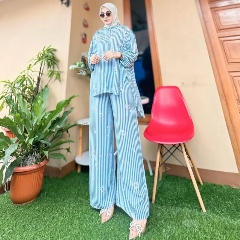 YURA SET celana-Setelan Wanita kekinian korean style-set Raya 2025