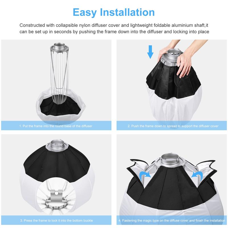 PULUZ 65cm Foldable Lantern Softbox SpeedLite Flash Light Foldable Diffuser 5