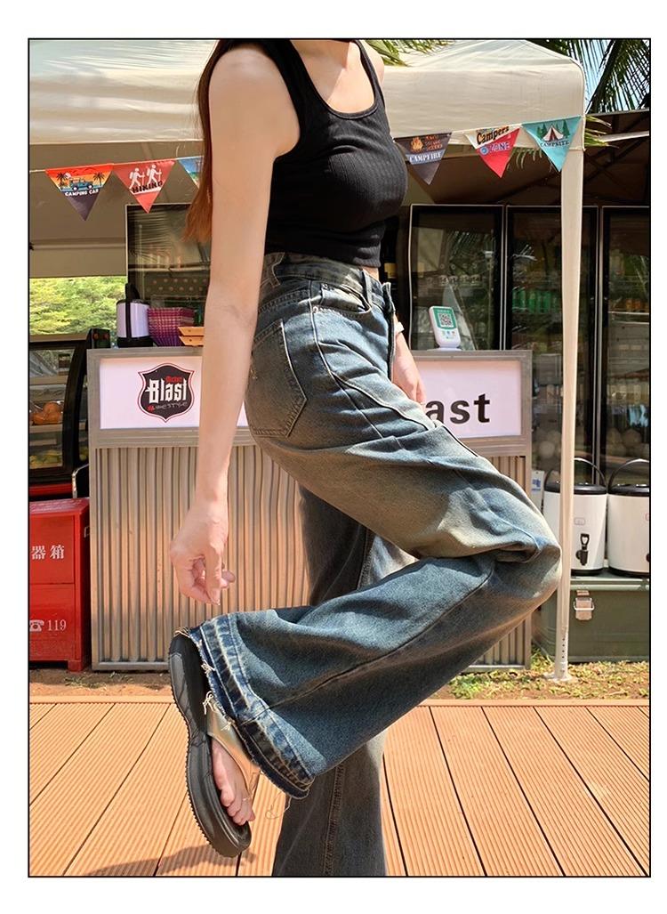 Product Introduction of Celana Jeans Wanita Highwaist Cutbray Jumbo Baggy Pants  Biru - Panjang wide leg jeans high  waist loose jeans  cutbray flare jeans gombrong retro denim outfit 2025 cut bray 001 12