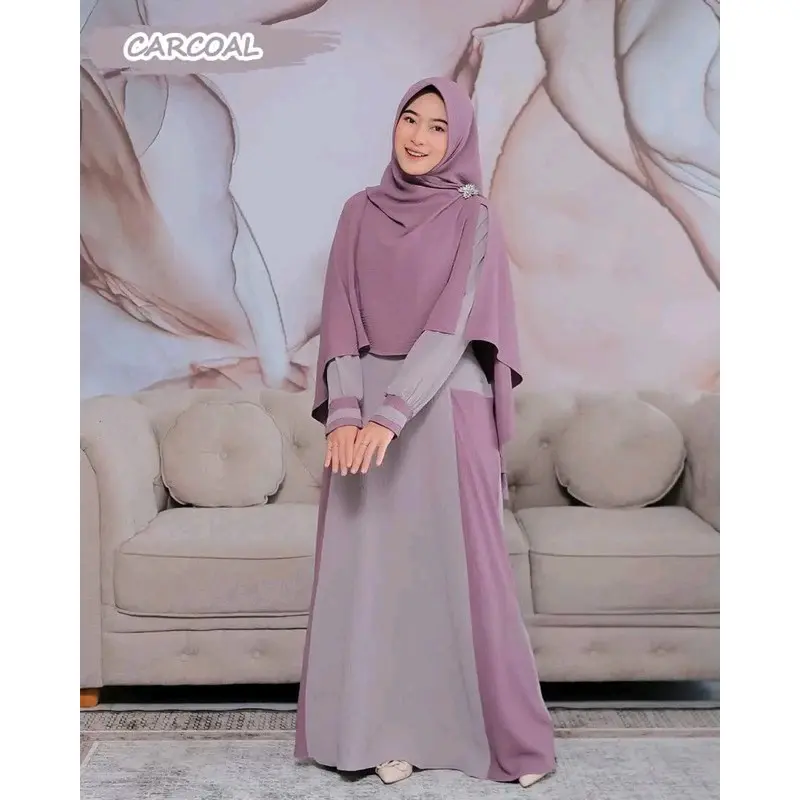 Zifani Series Gamis Syari Set Khimar Terbaru Model kekinian Kualiatas  Premium Busui Freandly | Dress Set Hijab Pesta Remaja Dewasa Simple Elegan Mewah Baju Muslim Wanita  Maxi Pereira 6