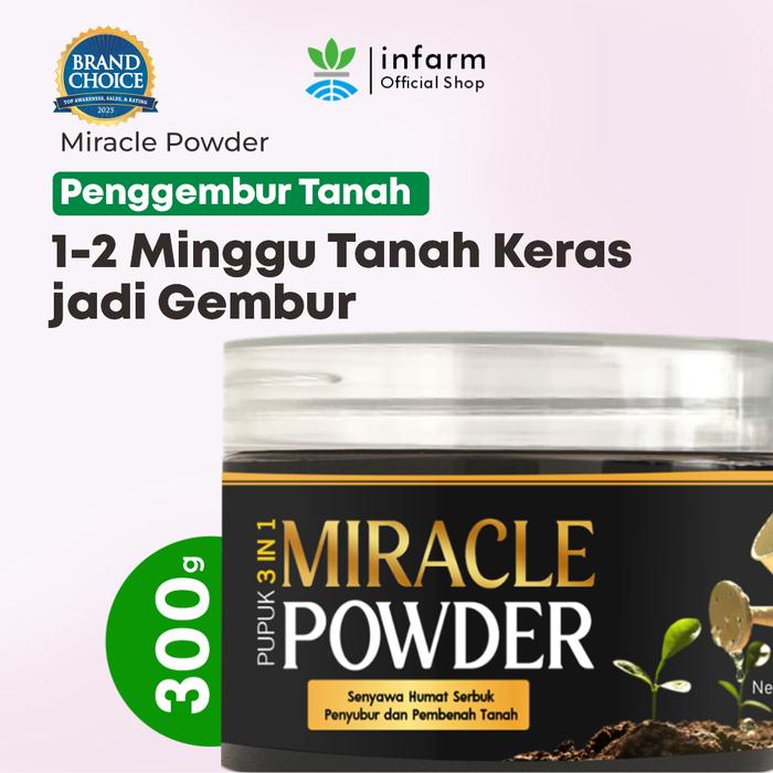 Gambar INFARM - Pupuk Asam Humat Miracle Powder 300 gr Pupuk Pembenah Tanah  dan Sayuran Infarm Pupuk Pembenah Tanah & Penyubur Sayuran Pupuk Organik 3 in 1 Perbaiki Struktur Tanah, Tingkatkan Nutrisi, Suburkan Tanaman Kangkung, Bayam, Sawi, Tomat, Cabai  Media - Miracle Powder dari Infarm Kota Surabaya Tokopedia