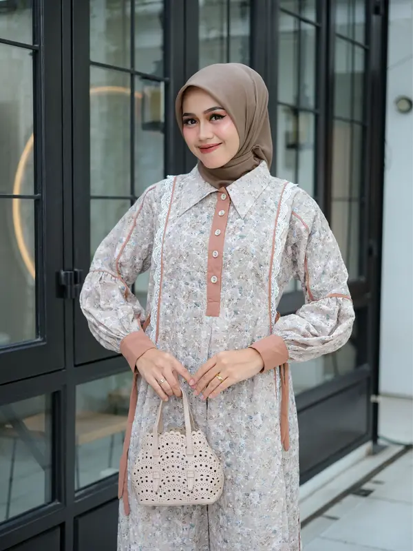 ADINDA & Co- MIDI DRES KATUN BORDIR Gamis Midi terbaru 8