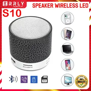 ERRLY MINI Speaker Music Box S10 Motif Led Retak Warna Warni Bluetooth Bass Suara Berkualiti Tinggi