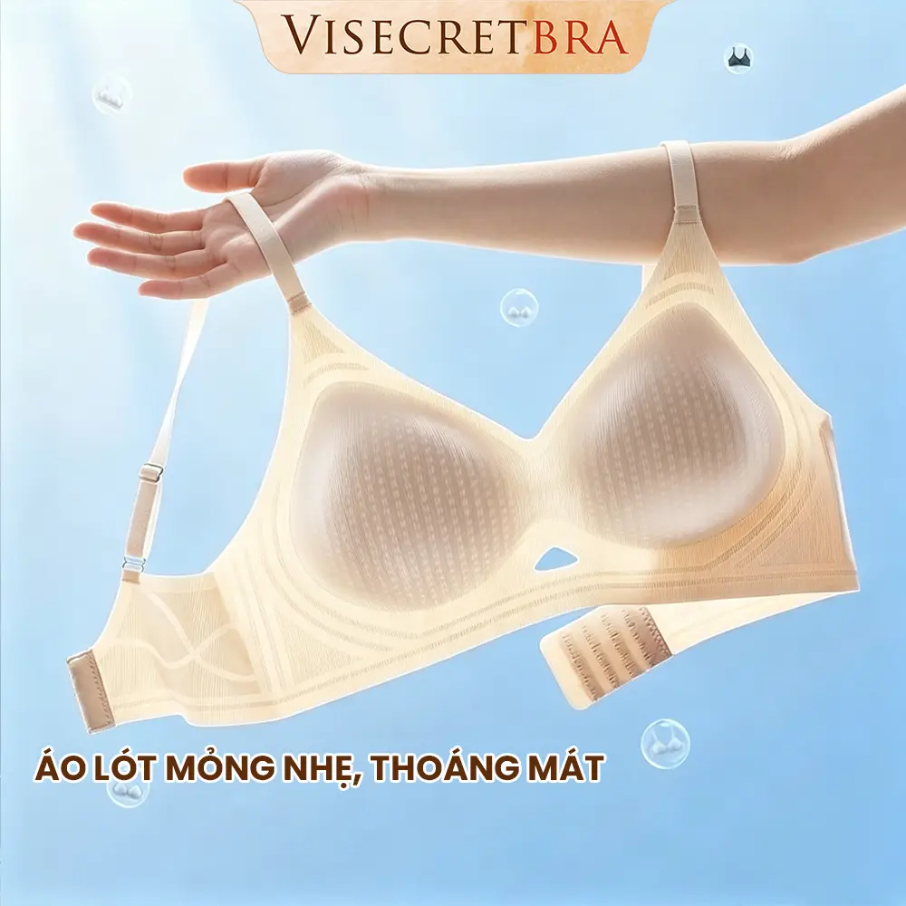 Áo Lót Áo Bra Nữ Visecret Bra Áo Mút Dày Thoáng Khí Mát Nâng Nhẹ V1 Gom Quả Tạo Khe Mềm Mại Co Giãn Thoải Mái -- A-VN250256