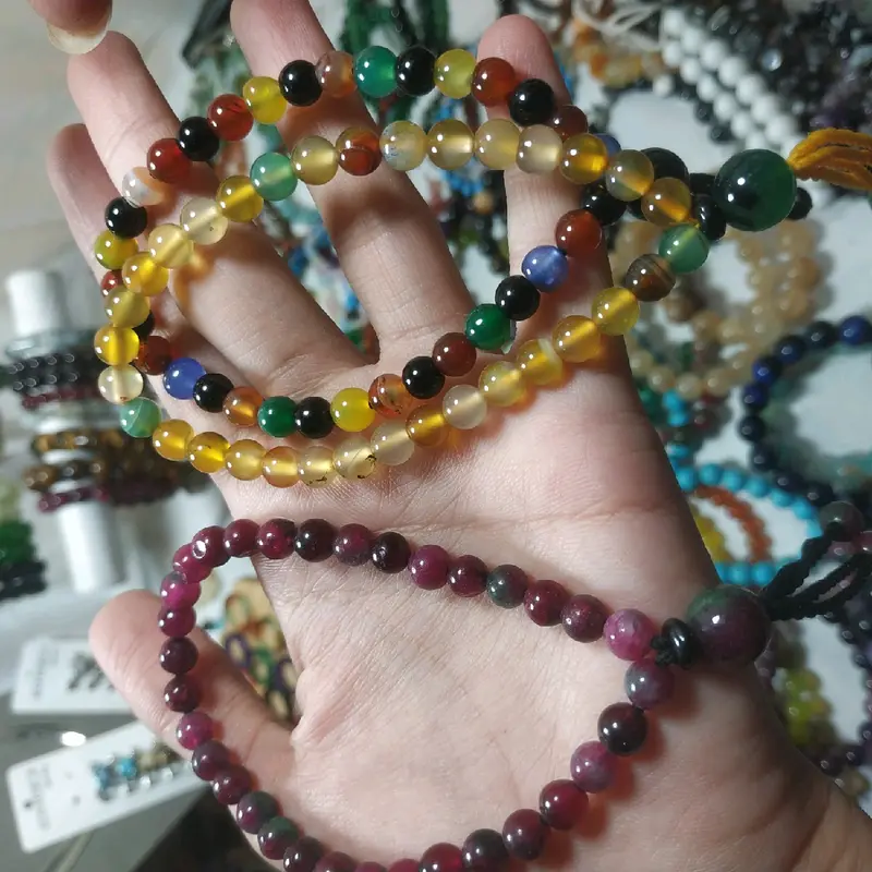 Gelang tasbih seri gold sunkist /Sulaiman /ruby tanzania  /batu mix 1