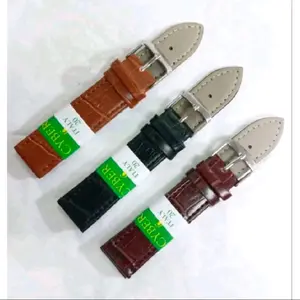 Tali Jam Tangan Kulit Pria dan Wanita Ukuran 12mm-26mm Warna Hitam dan Coklat Plus Pen Watch Watches