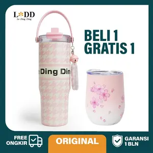 【CELYHOME 】【BELI 1 GRATIS 1 】Tumbler Botol Minum Houndstooth Pink900ml & Sakura360ml Beli 1 Gratis 1 Original Garansi 1 Bulan