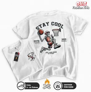 OHR APPAREL KIDS - Baju Kaos anak Stay Cool unisex usia 2 sampai 13 tahun - Bahan Cotton Nyaman