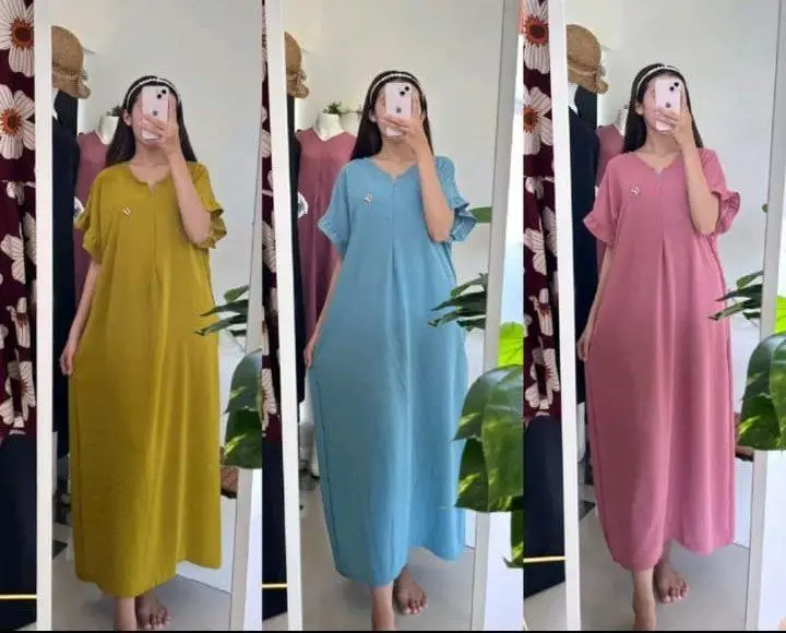 Paket Murah Daster Azzura Long 3 Pcs Daster 90 K Semi Dress Crinkle Panjang