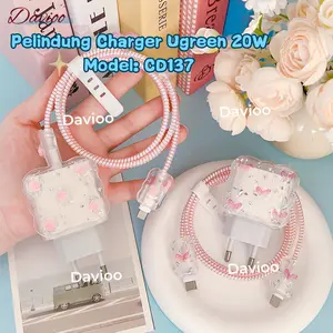 Pelindung Charger FOR UGREEN 20W CD137 | Set 5 Item Paket Cover Pelindung Kepala Charger & Kabel Untuk Charger FOR UGREEN 20W CD137